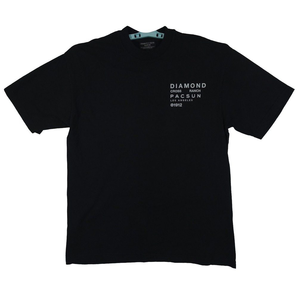 Diamond Cross Ranch Shirt Large Land and Cattle Operations Art Black NWT